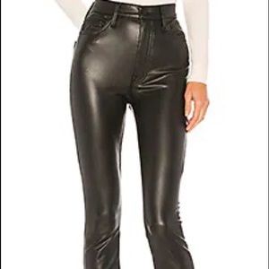 Never worn Mother Vegan leather high waisted skinny jeans